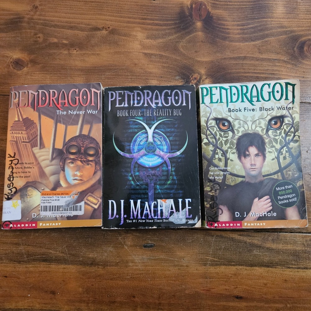 Pendragon Books 3 4 5 Lot D.J. MacHale The Never War Reality Bug Black Water